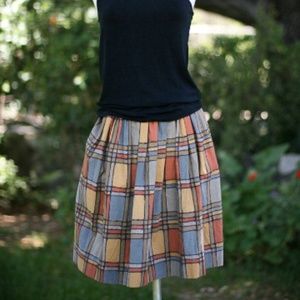 VINTAGE Cotton Autumn Color Skirt - 23" Waist xs